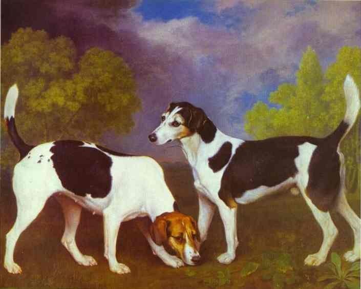 George Stubbs Hound and Bitch in a Landscape